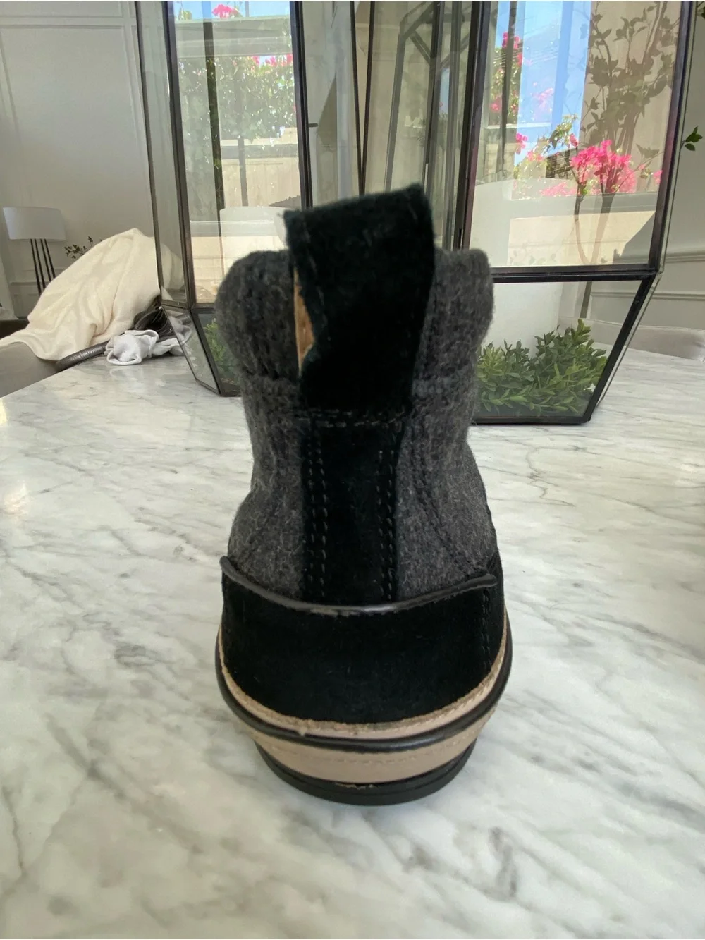 John Varvatos Redding Black and Gray Suede & Wool Chukka Boots